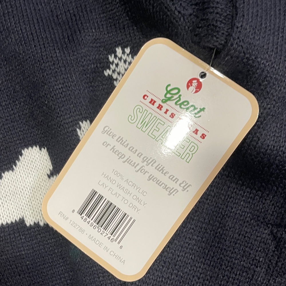 *NWT Merry Christmas Women’s 3D Navy Blue Snowman Sweater Sz L - Picture 8 of 16